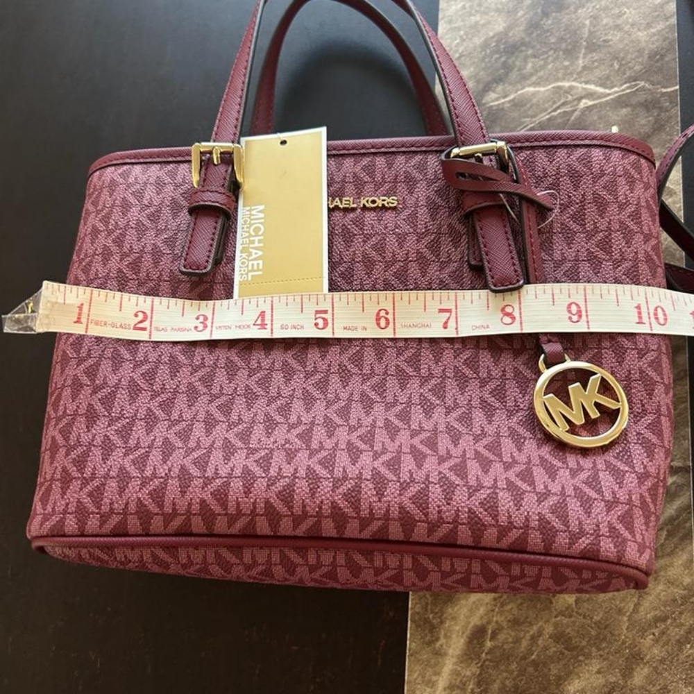 Michael Kors Red Tote with MK Logo and Leather Handles - Picture 9 of 12
